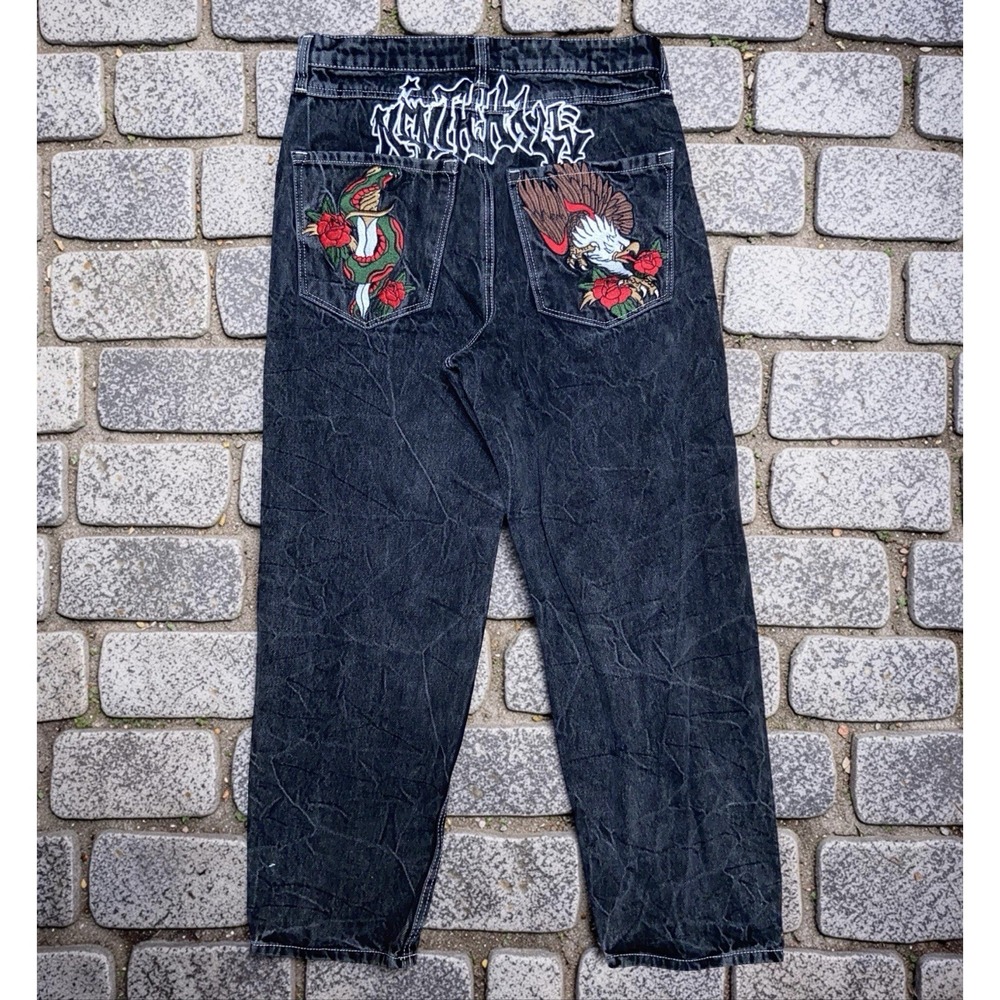 Ninth Hall Ambush Jeans Men's Size 30 (Fits 31x28) Black Denim Graffiti Y2K